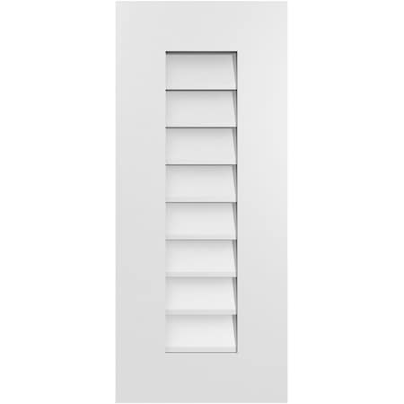 Ekena Millwork Vertical Surface Mount PVC Gable Vent: Non-Functional, w/ 3-1/2"W x 1"P Standard Frame, 12"W x 28"H GVPVE12X2801SN